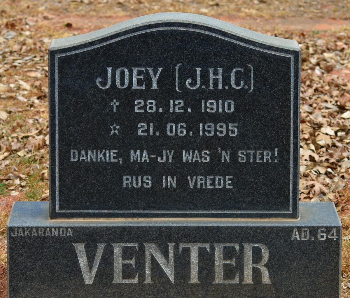 VENTER J.H.C. 1910-1995