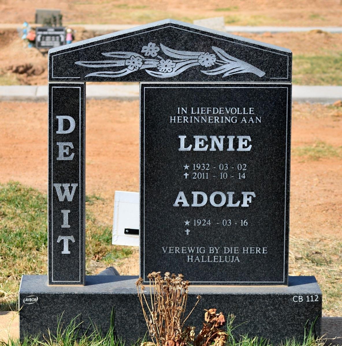 WIT Adolf, de 1924- &amp; Lenie 1932-2011