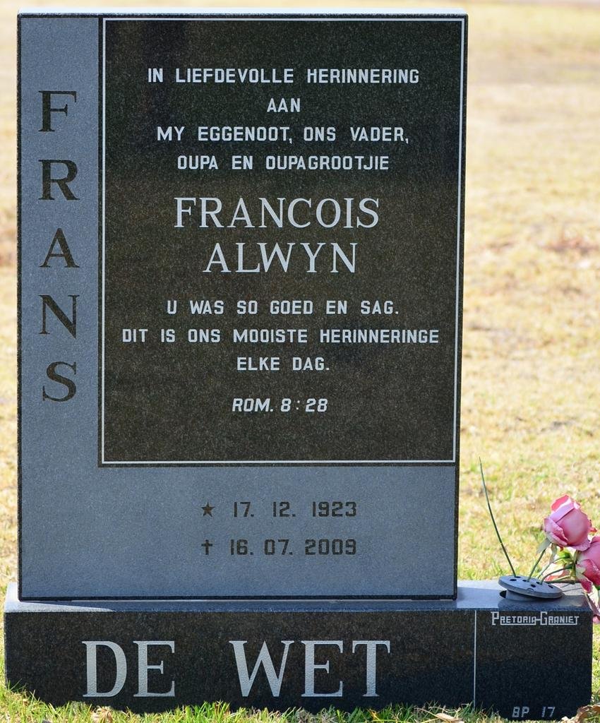 WET Francois Alwyn, de 1923-2009