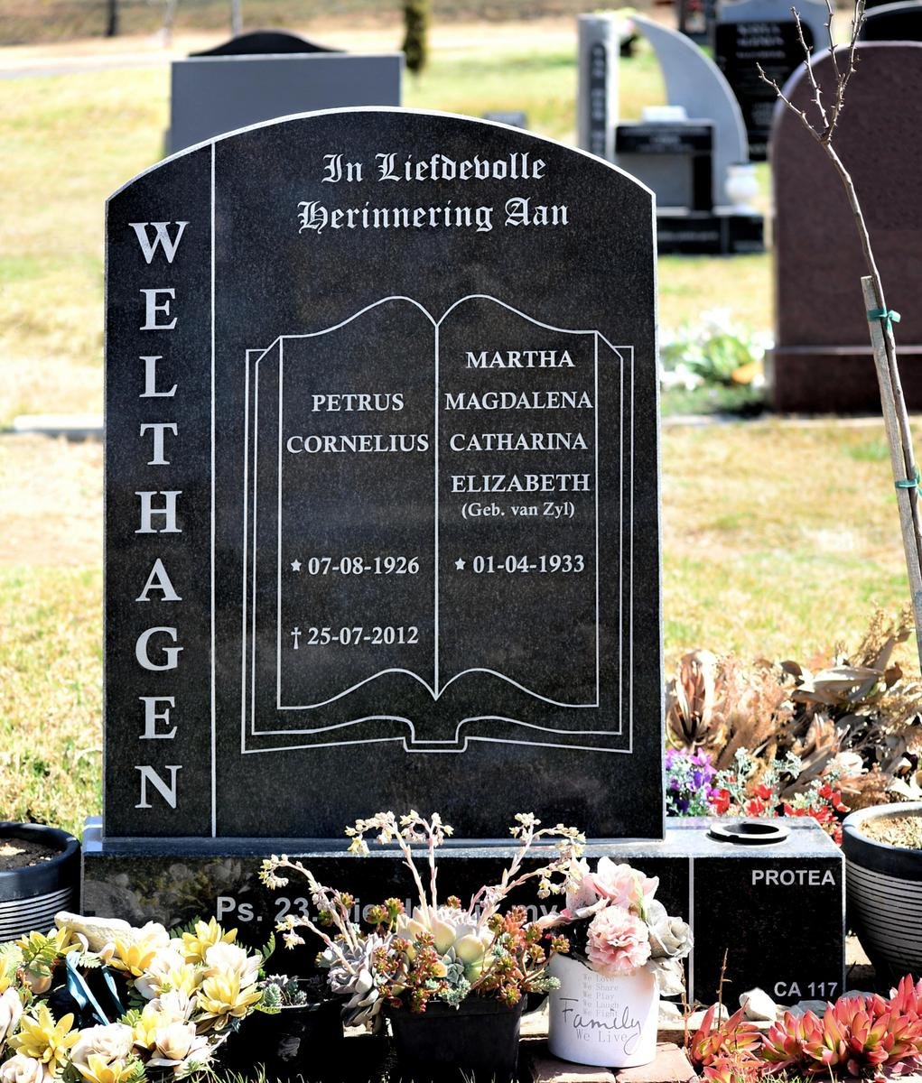 WELTHAGEN Petrus Cornelius 1926-2012 &amp; Martha Magdalena Catharina Elizabeth van ZYL 1933-