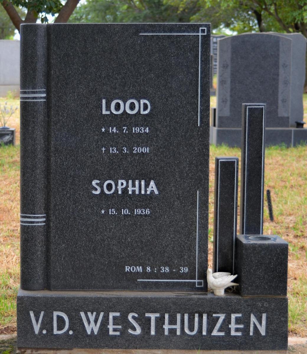 WESTHUIZEN Lood, v.d. 1934-2001 &amp; Sophia 1936-