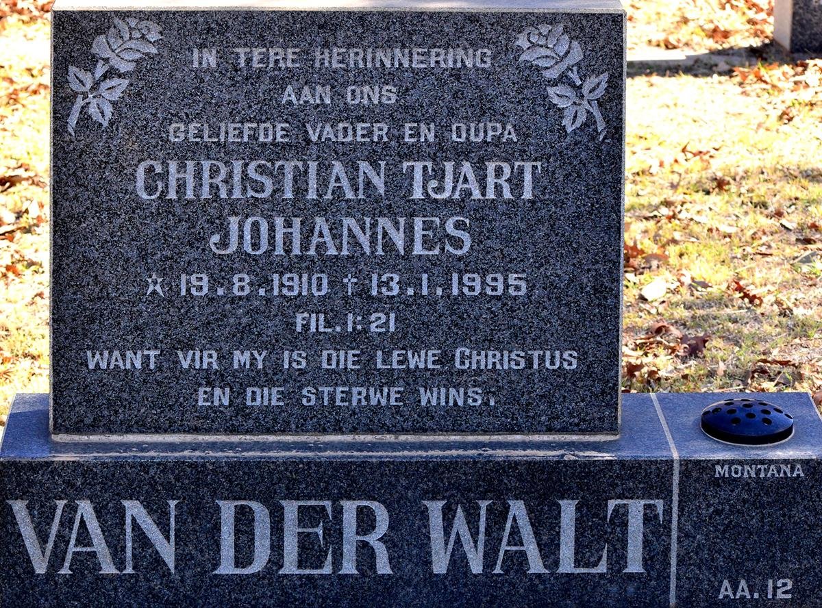 WALT Christian Tjart Johannes, van der 1910-1995