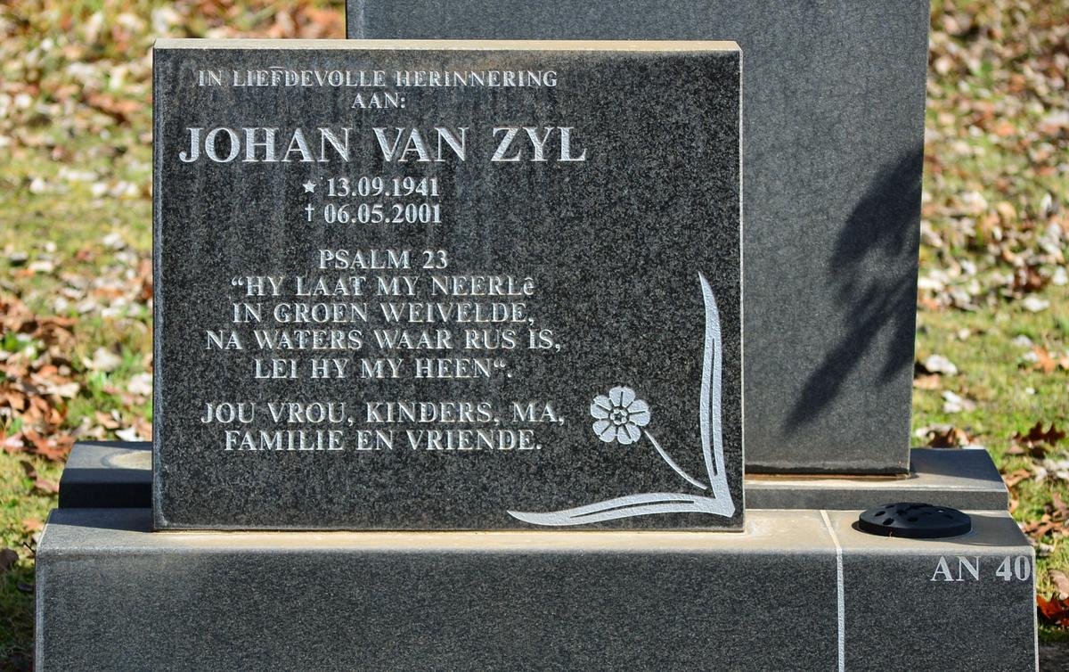 ZYL Johan, van 1941-2001