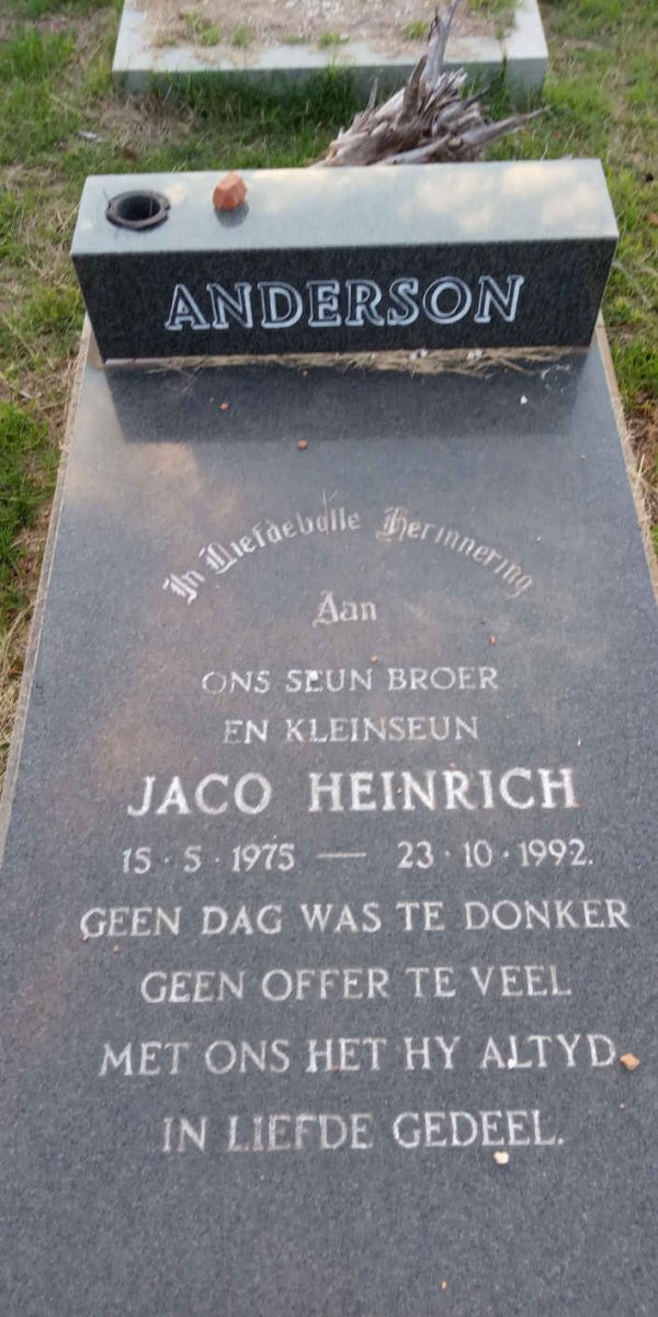 ANDERSON Jaco Heinrich 1975-1992