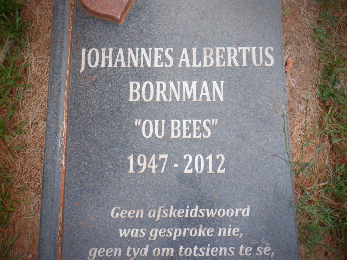 BORNMAN Johannes Albertus 1947-2012