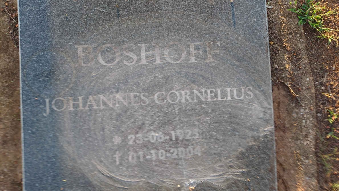 BOSHOFF Johannes Cornelius 1925-2004 &amp; Alberta Adriana DE GOEDE 1933-2004