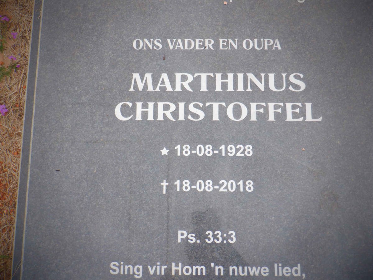BOSHOFF Marthinus Christoffel 1928-2018 &amp; Hedwig 1932-2015