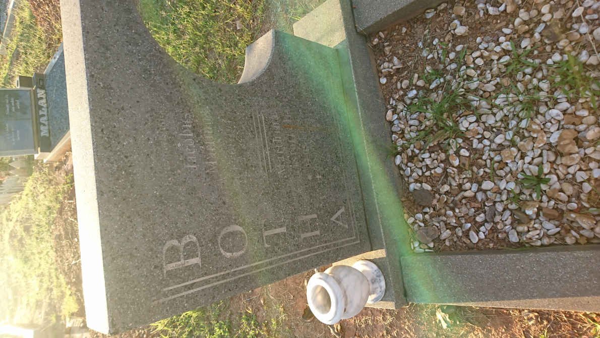 BOTHA Jacobus Marthinus 1947- &amp; Marthina Christoffelina 1945-2005