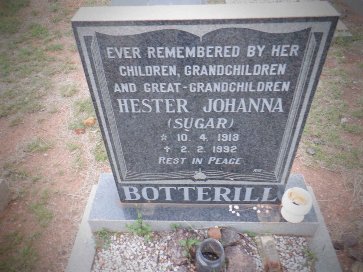 BOTTERILL Hester Johanna 1913-1992