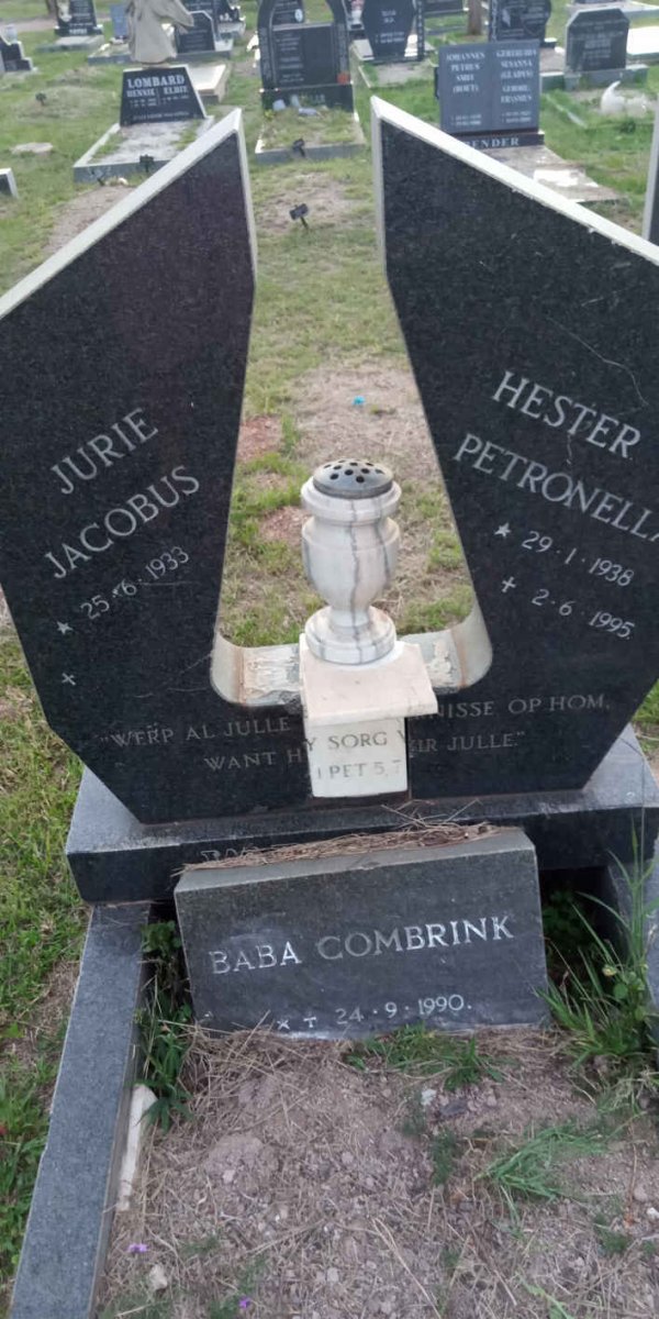 COMBRINK Jurie Jacobus 1933- &amp; Hester Petronella 1938-1995 :: COMBRINK Baba 1990-1990