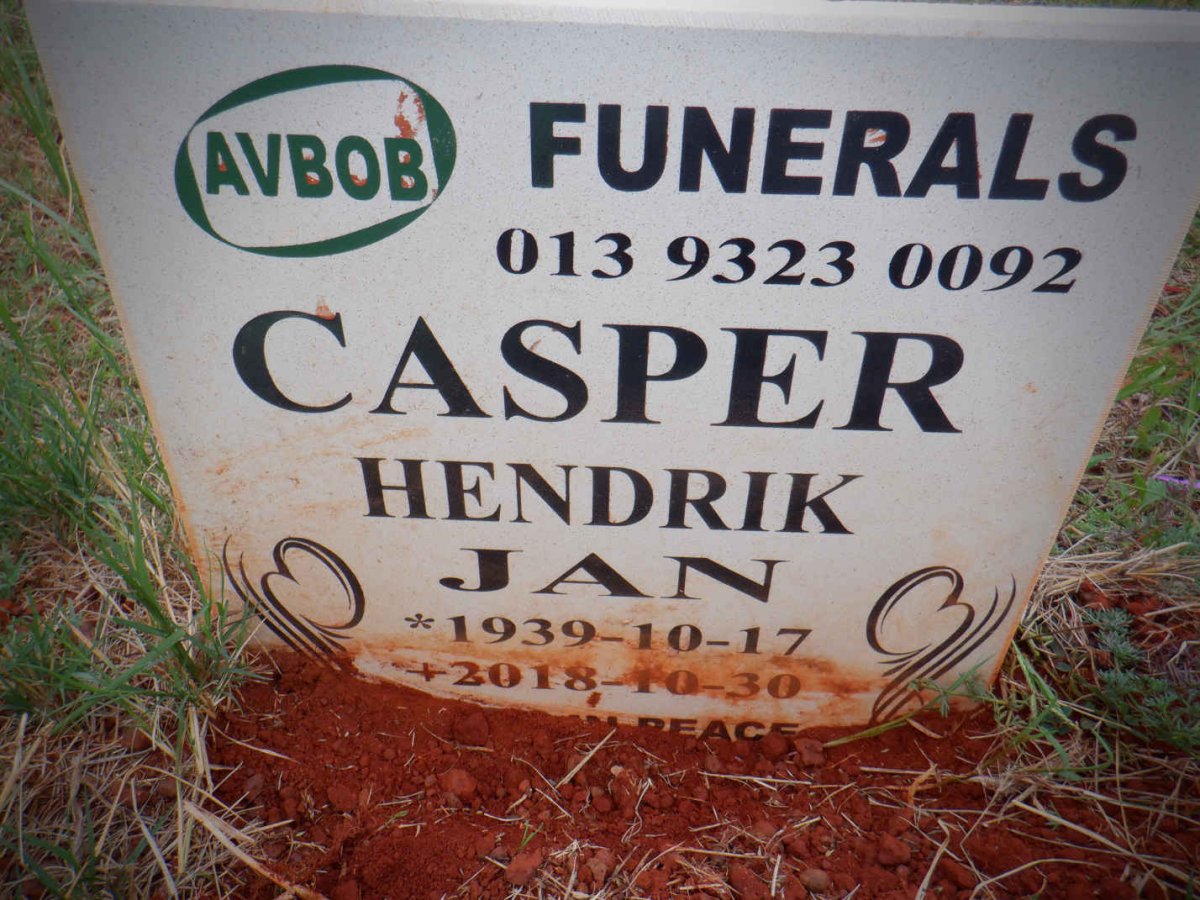 CASPER Hendrik Jan 1939-2018