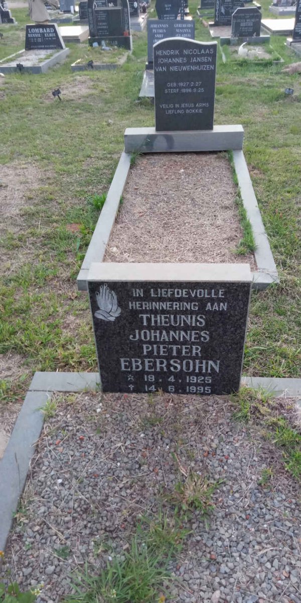 EBERSOHN Theunis Johannes Pieter 1925-1995
