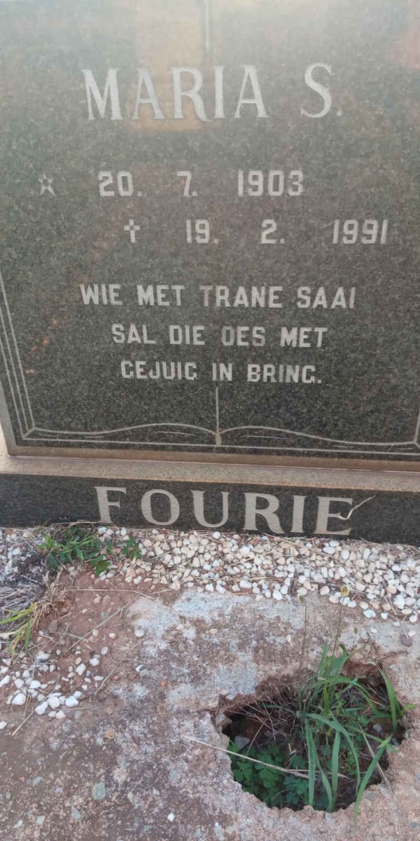 FOURIE Maria S. 1903-1991
