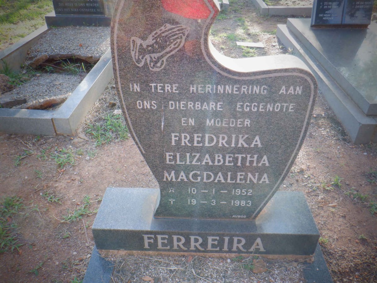 FERREIRA Fredrika Elizabetha Magdalena 1952-1983