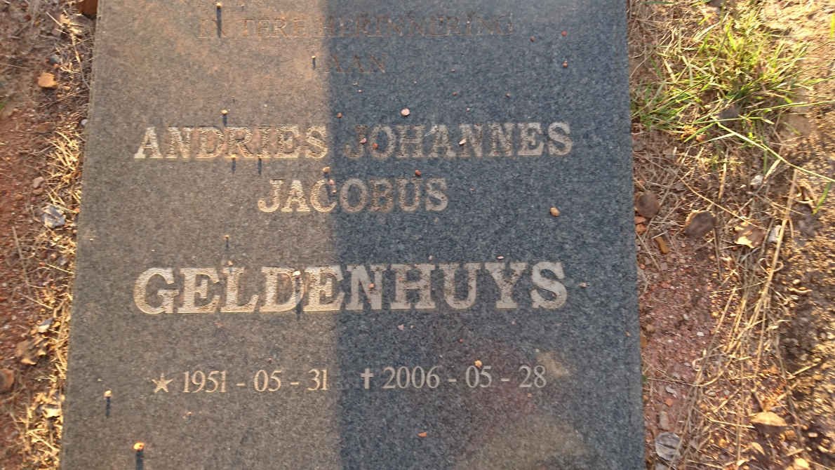 GELDENHUYS Andries Johannes Jacobus 1951-2006