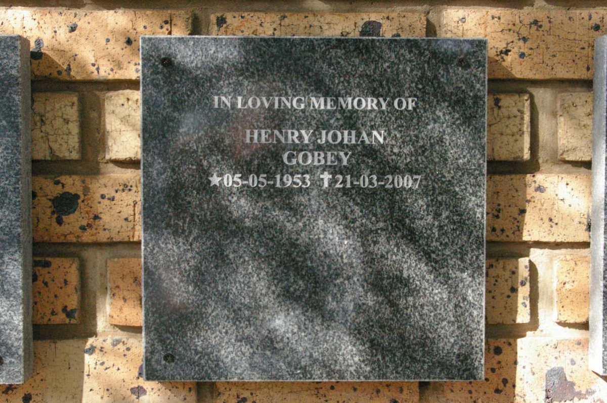 GOBEY Henry Johan 1953-2007