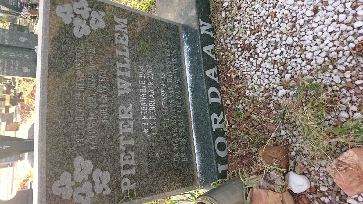 JORDAAN Pieter Willem 1924-2007