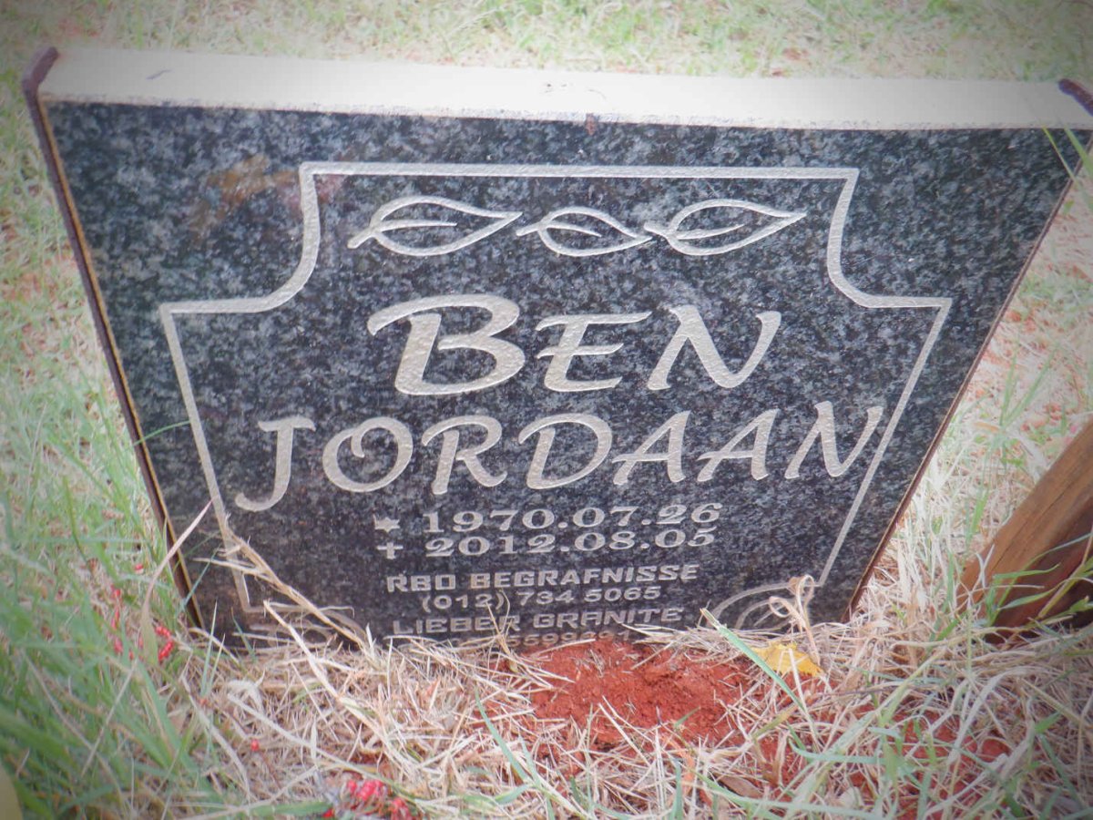 JORDAAN Ben 1970-2012