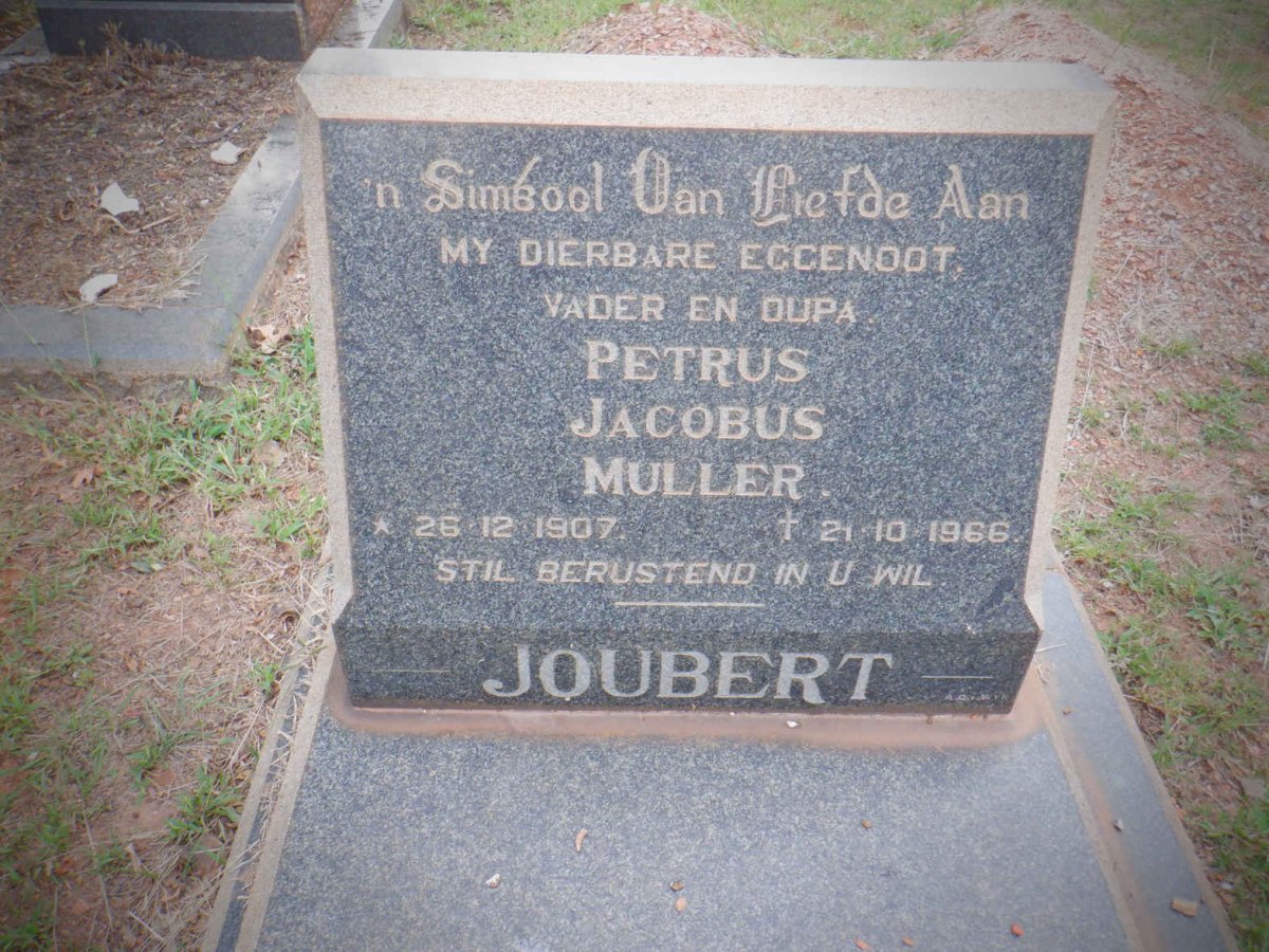 JOUBERT Petrus Jacobus Muller 1907-1966