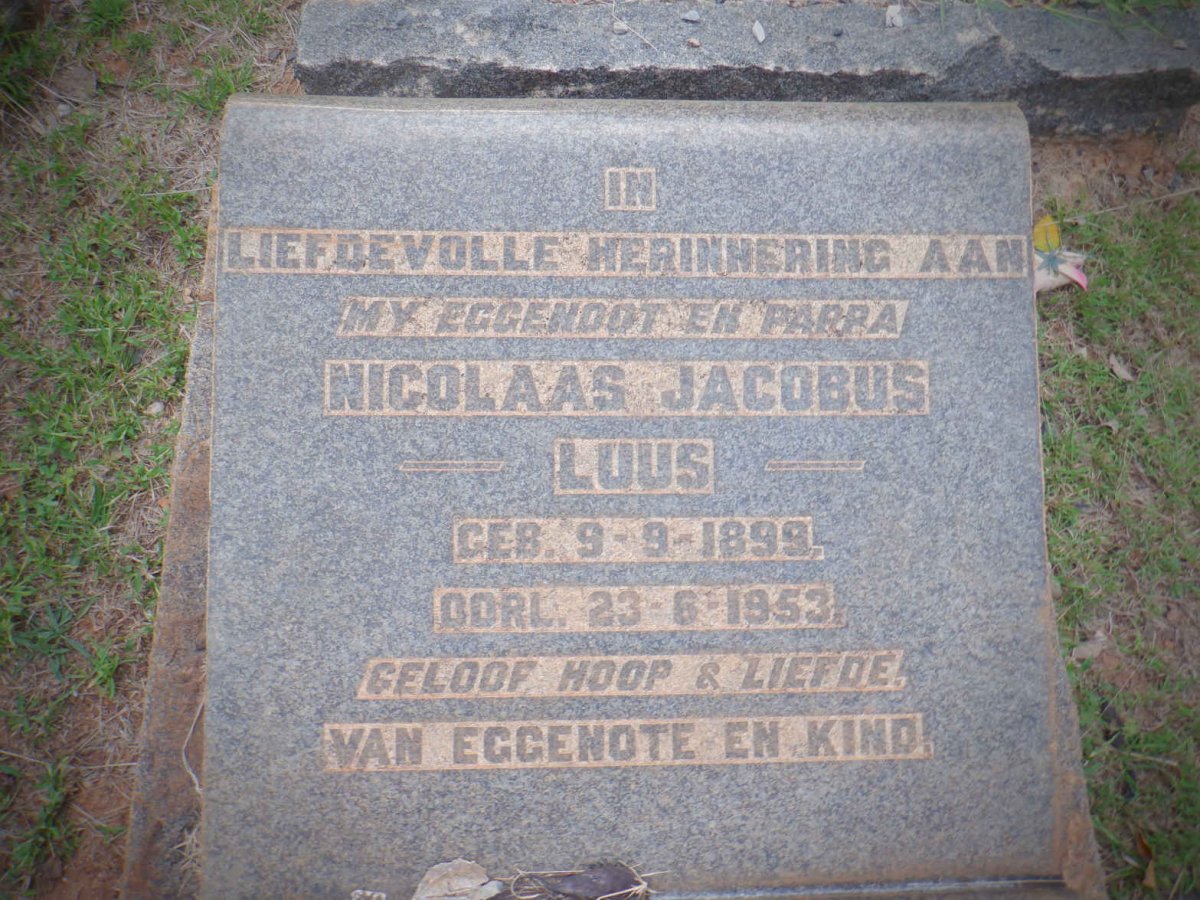 LUUS Nicolaas Jacobus 1899-1953