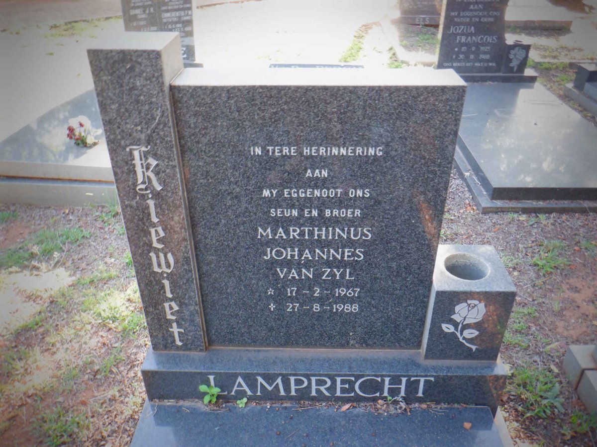LAMPRECHT Marthinus Johannes van Zyl 1967-1988