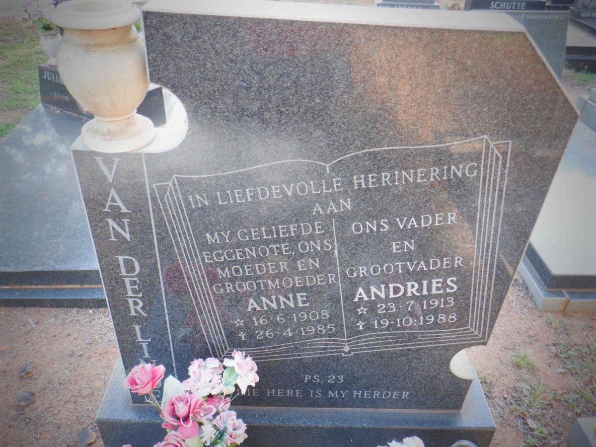 LINDE Andries, van der 1913-1988 &amp; Anne 1908-1985
