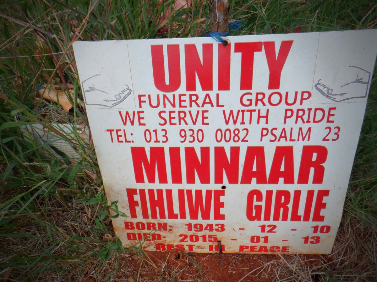 MINNAAR Fihliwe Girlie 1943-2015