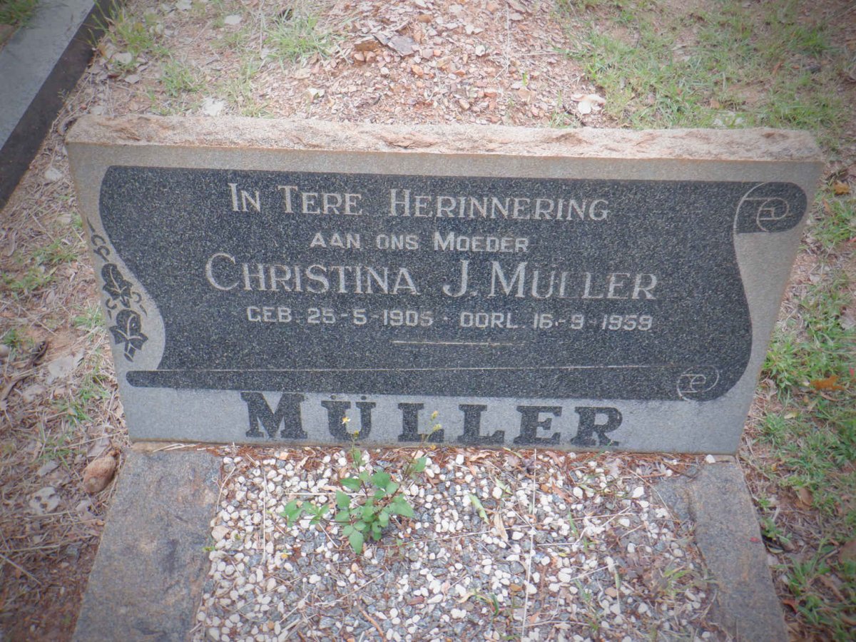 MULLER Christina J. 1905-1959