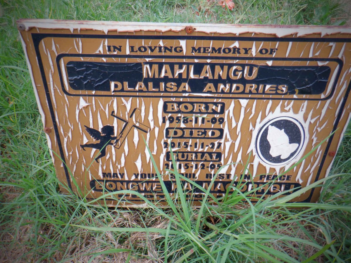MAHLANGU Dlalisa Andries 1958-2015