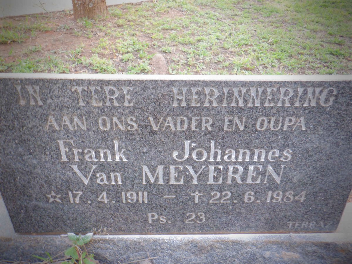 MEYEREN Frank Johannes, van 1911-1984
