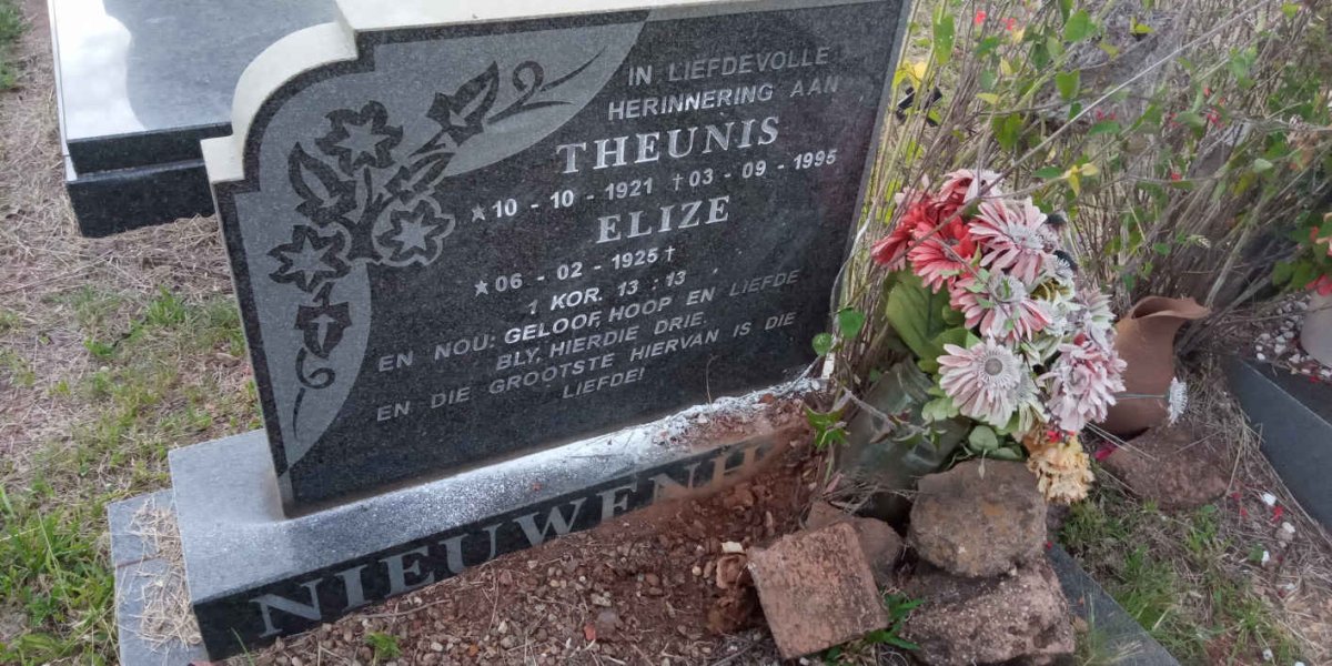NIEUWENHU? Theunis 1921-1995 &amp; Elize 1925-