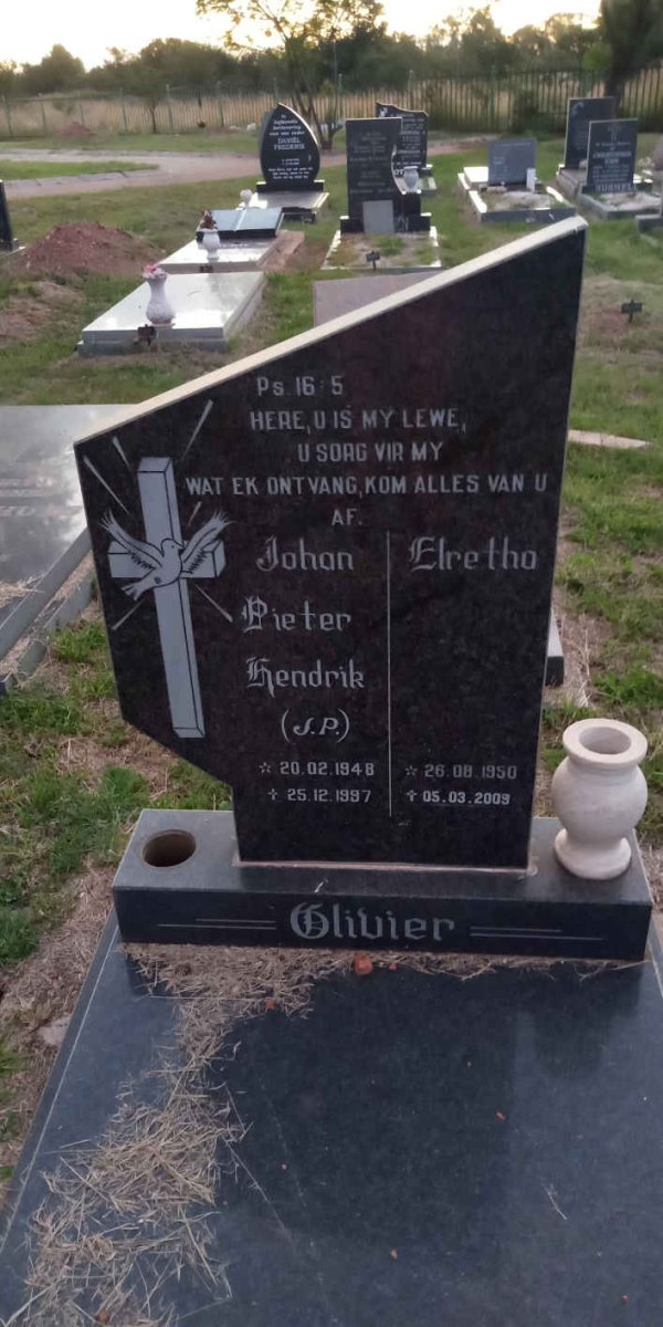OLIVIER Johan Pieter Hendrik 1948-1997 &amp; Elretha 1950-2009