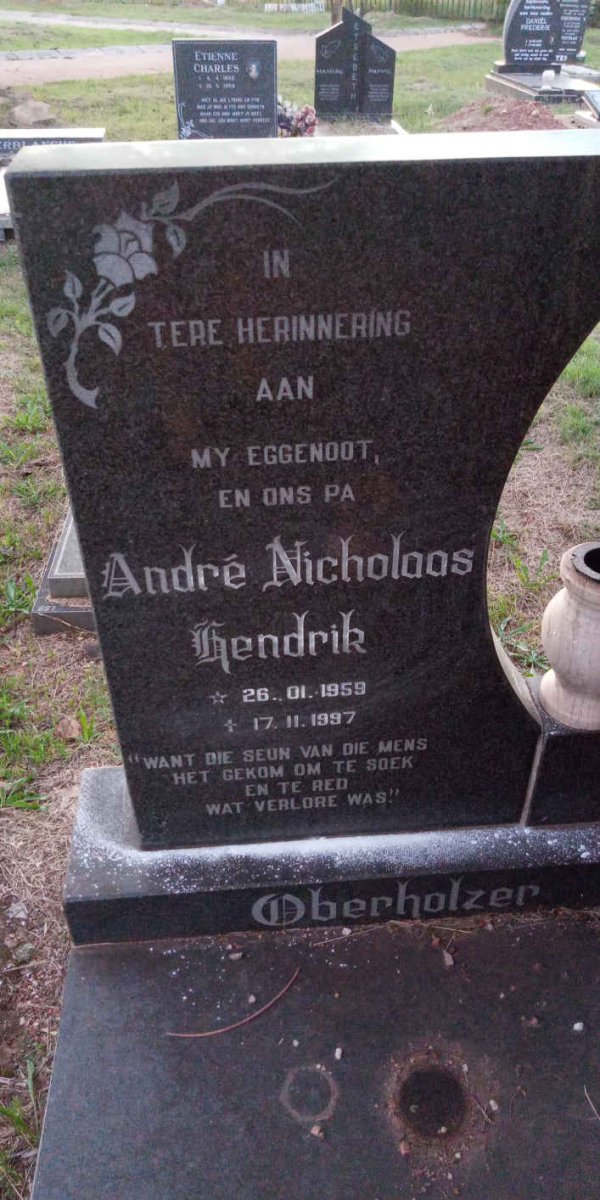 OBERHOLZER André Nicholaas Hendrik 1959-1997