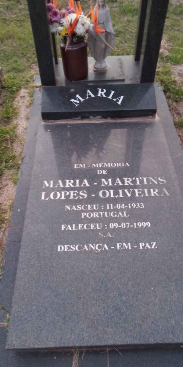OLIVEIRA Maria, LOPES nee MARTINS 1933-1999
