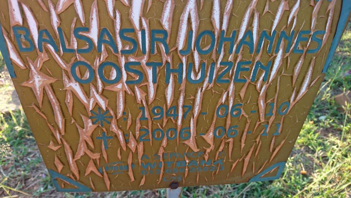 OOSTHUIZEN Balsasir Johannes 1947-2006