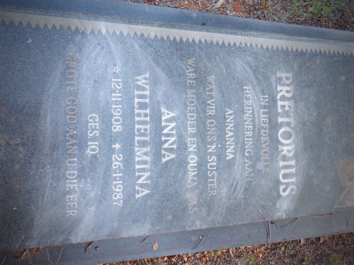 PRETORIUS Anna Wilhelmina 1908-1987