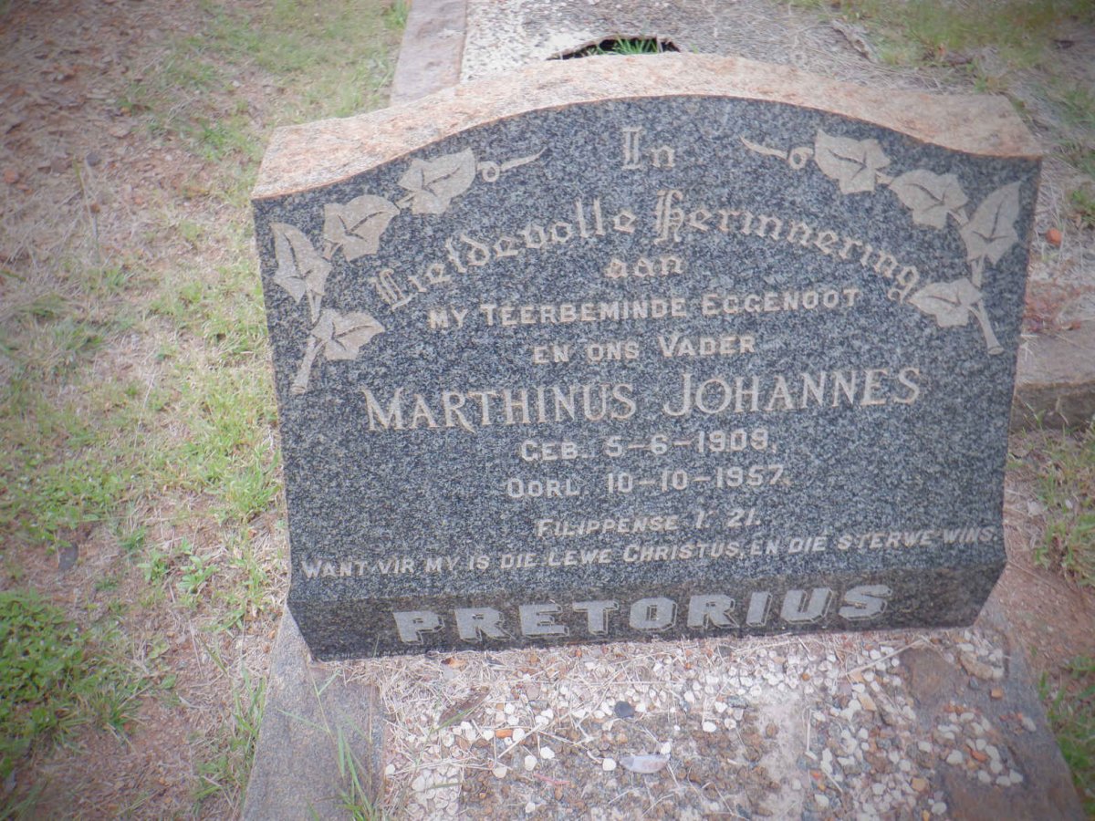 PRETORIUS Marthinus Johannes 1909-1957