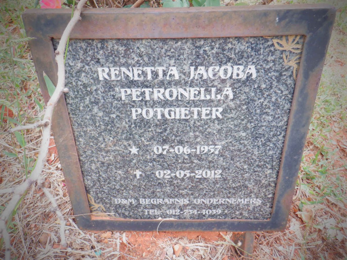 POTGIETER Renetta Jacoba Petronella 1957-2012