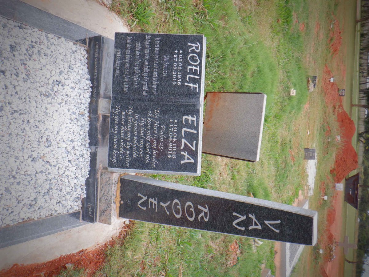 ROOYEN Roelf, van 1936-2019 &amp; Elza 1943-2014