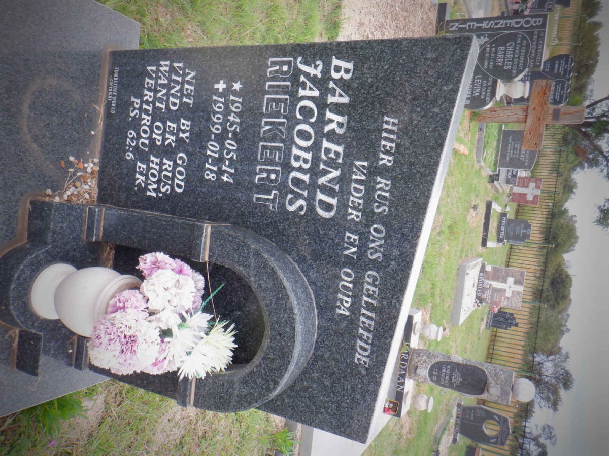 RIEKERT Barend Jacobus 1945-1999