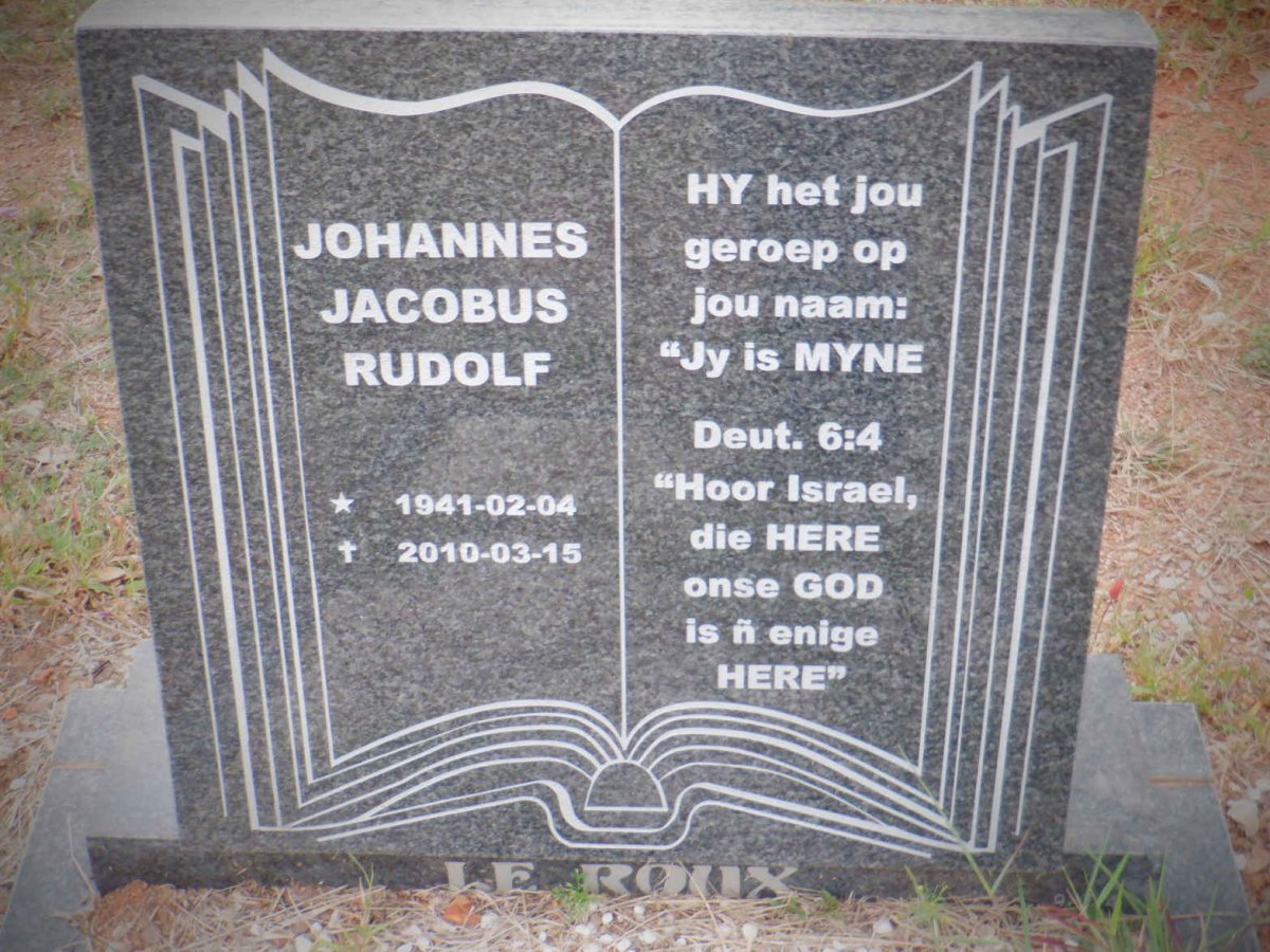 ROUX Johannes Jacobus Rudolf, le 1941-2010