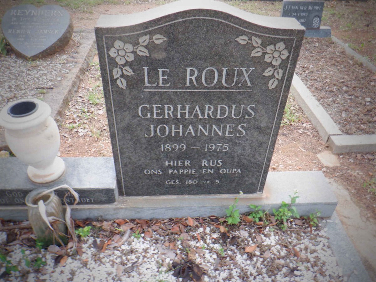 ROUX Gerhardus Johannes, le 1899-1975