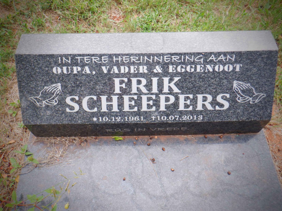 SCHEEPERS Frik 1961-2013