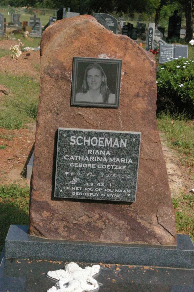 SCHOEMAN Riana Catharina Maria nee COETZEE 1974-2010