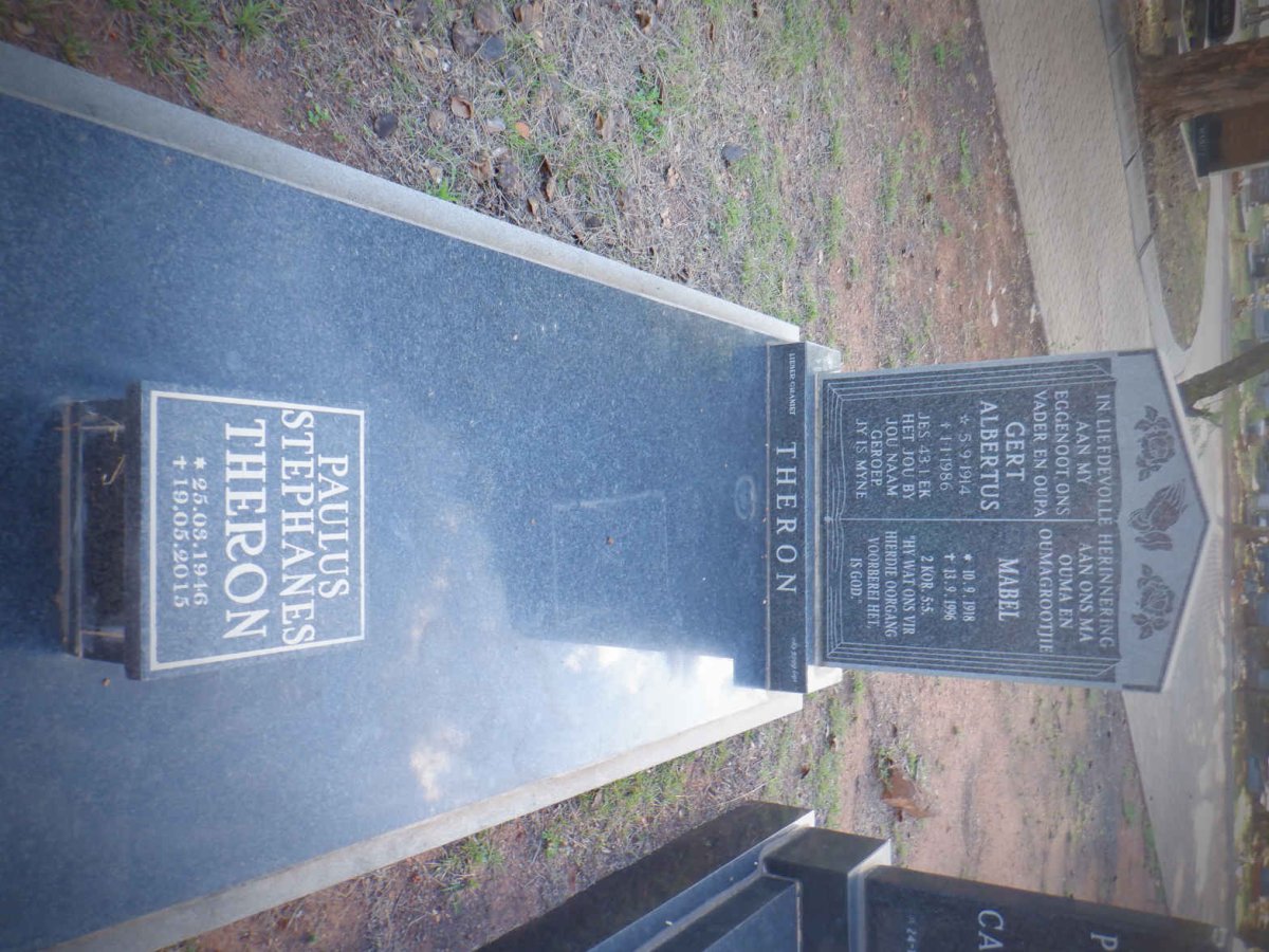 THERON Gert Albertus 1914-1986 &amp; Mabel 1918-1996 :: THERON Paulus Stephanes 1946-2015