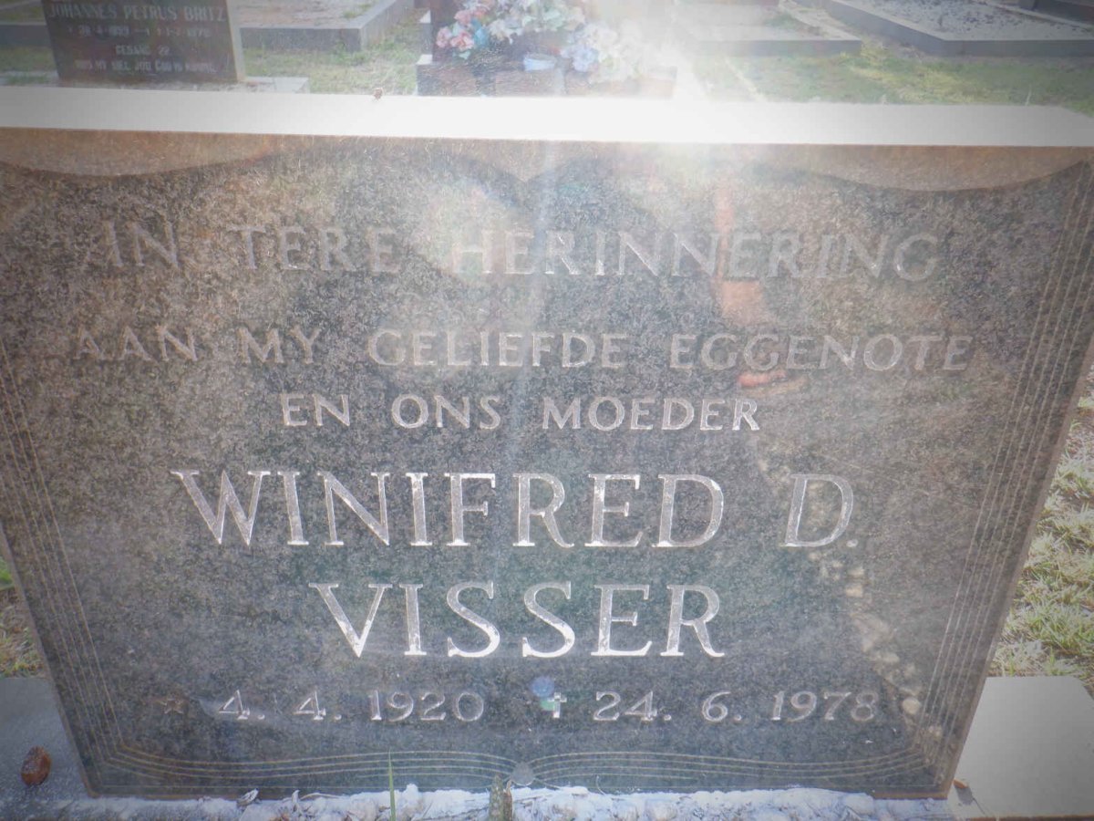 VISSER Winifred D. 1920-1978