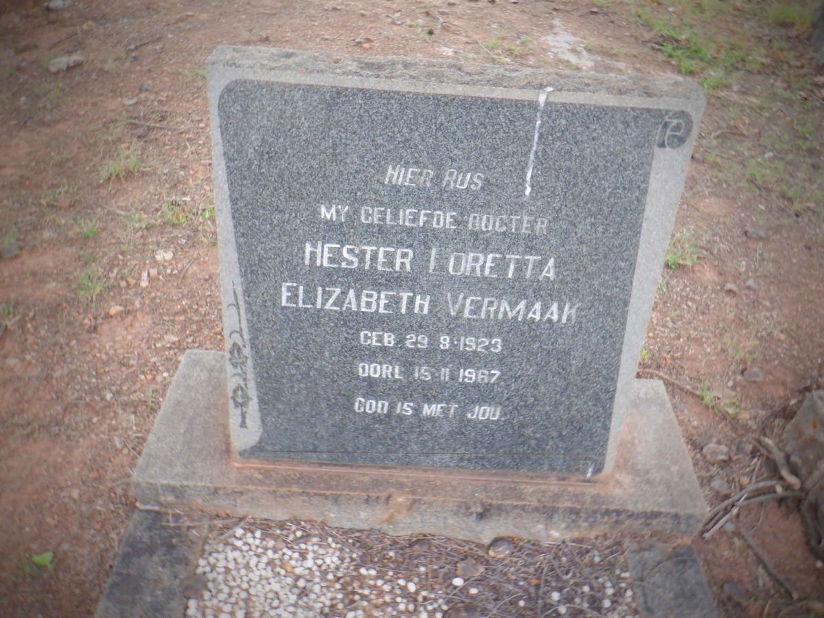 VERMAAK Hester Loretta Elizabeth 1923-1967