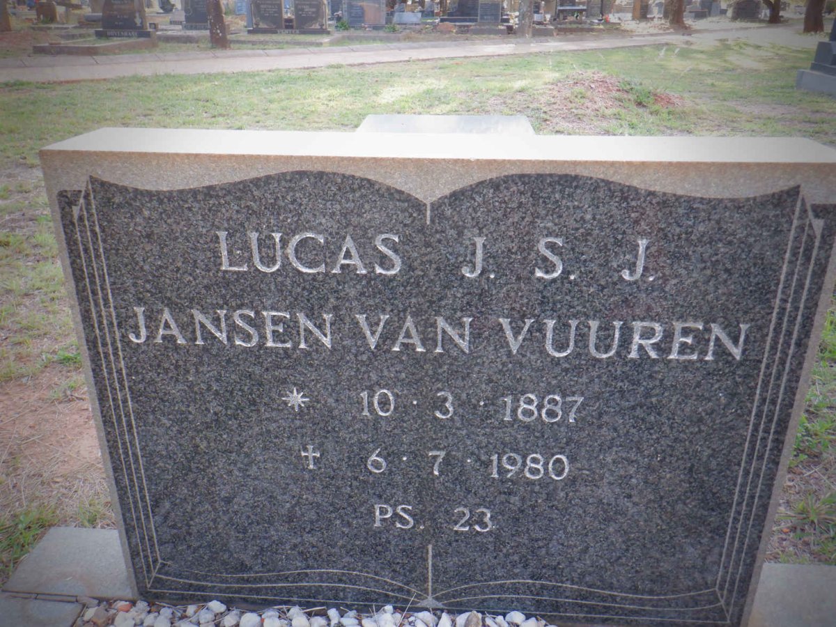 VUUREN Lucas J.S.J., Jansen van 1887-1980