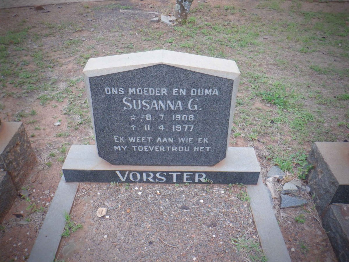 VORSTER Susanna G. 1908-1977