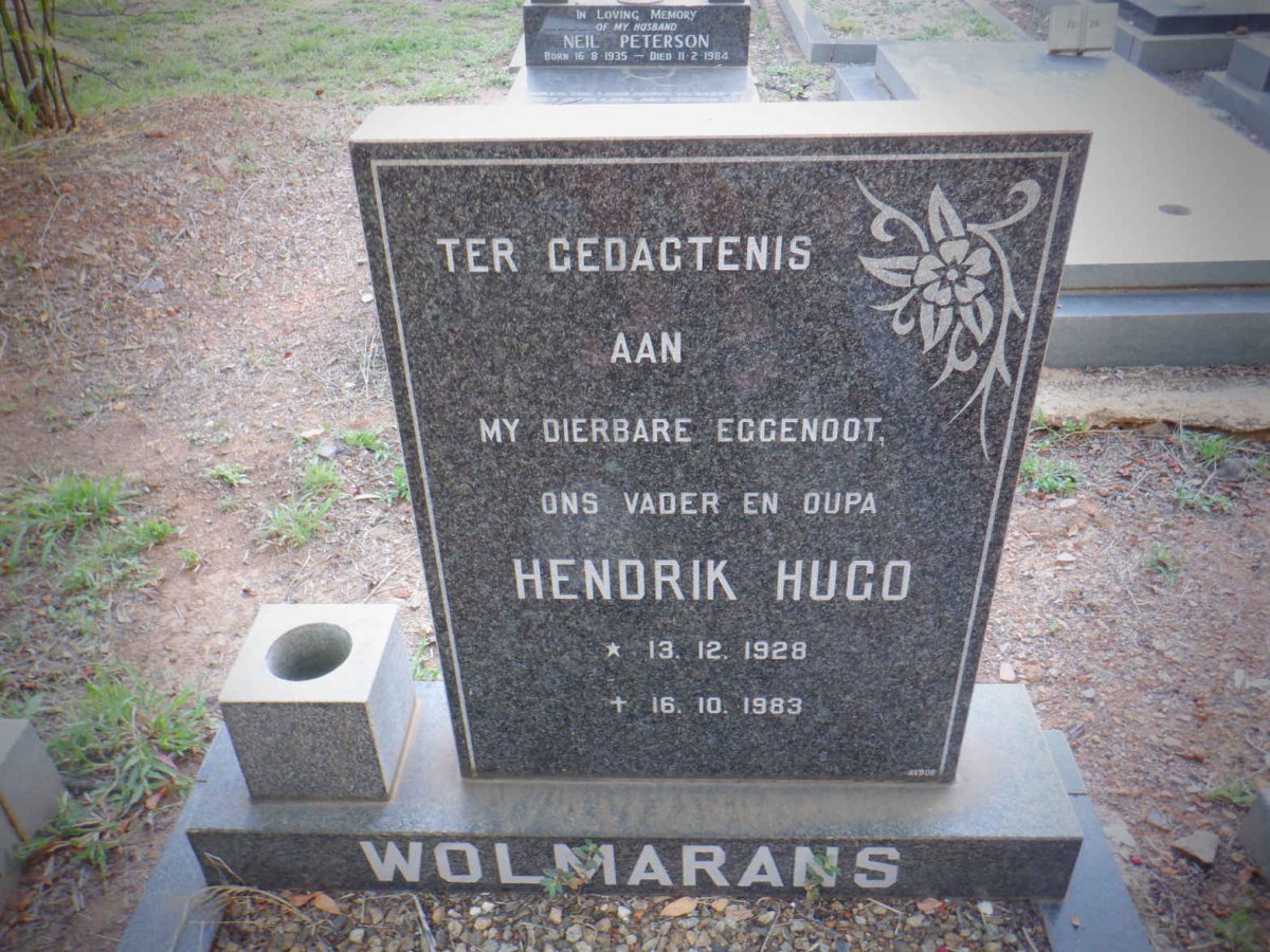 WOLMARANS Hendrik Hugo 1928-1983